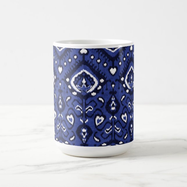 Caneca Padrões tribais ocas de marinho branco e azul (Centro)