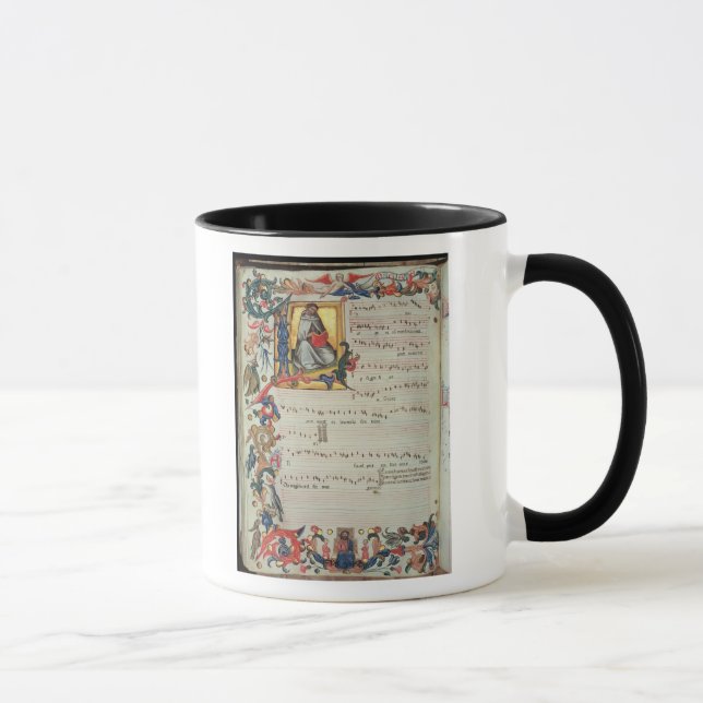 Caneca Página da notação musical com historiated (Direita)