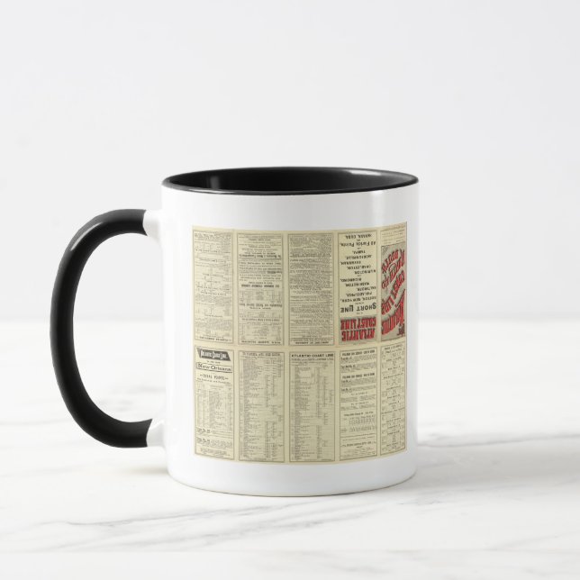Caneca Página de texto Linha da costa atlântica (Esquerda)