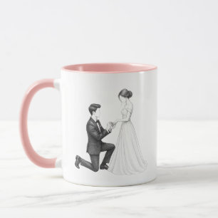 Caneca Página para Colorir de Proposta de Joelho Casal Li