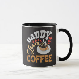 Caneca Pai Ama Café Corações Engraçados Presente