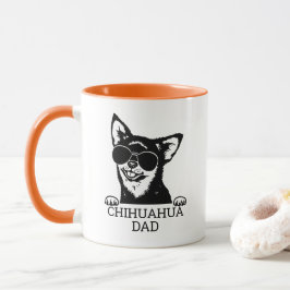 Caneca Pai Chihuahua Vestindo Óculos Dias de os pais