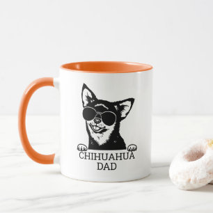 Caneca Pai Chihuahua Vestindo Óculos Dias de os pais