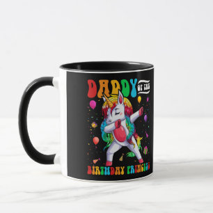 Caneca Pai da Princesa de Aniversário a Dabbing Unicorn