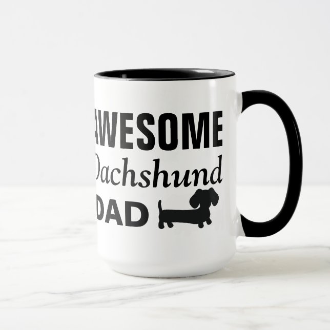 Caneca Pai Dachshund Coffee Mug Incrível (Direita)