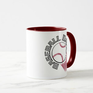 Caneca Pai de beisebol com Ball Black e red