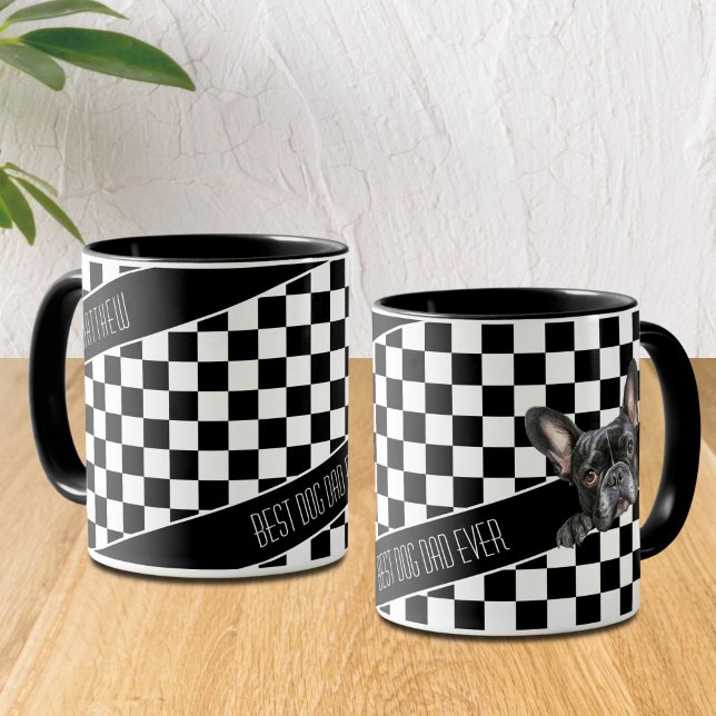 Caneca Pai de Cachorro Cheio de Branco Preto Personalizad (Criador carregado)