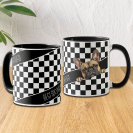 Caneca Pai de Cachorro Cheio de Branco Preto Personalizad