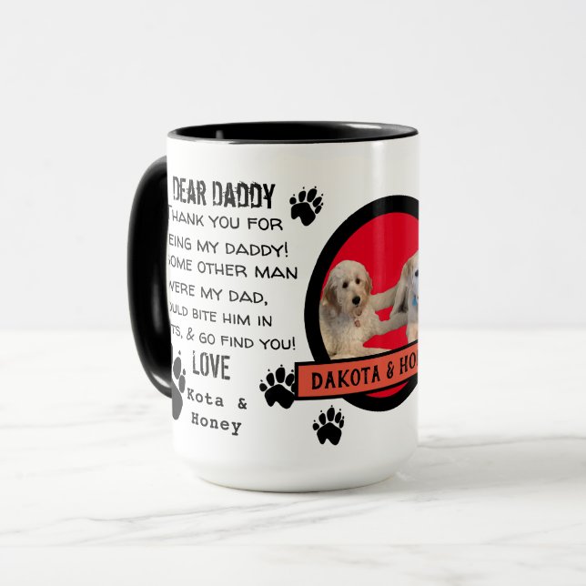 CANECA PAI DE CACHORRO PERSONALIZADO! QUERIDA CAFÉ DE PAI (Frente Esquerda)