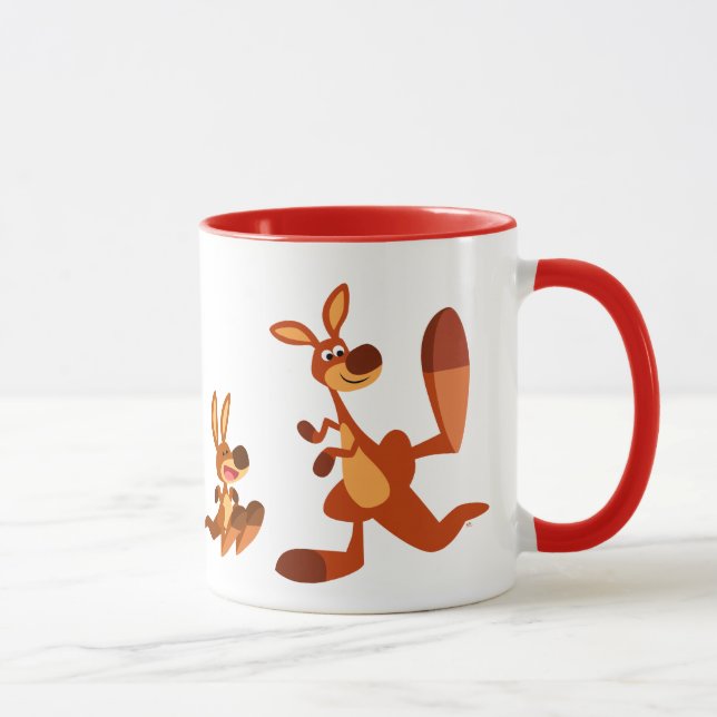Caneca Pai de Cartoons Bonitos Kangaroo e Joey (Direita)