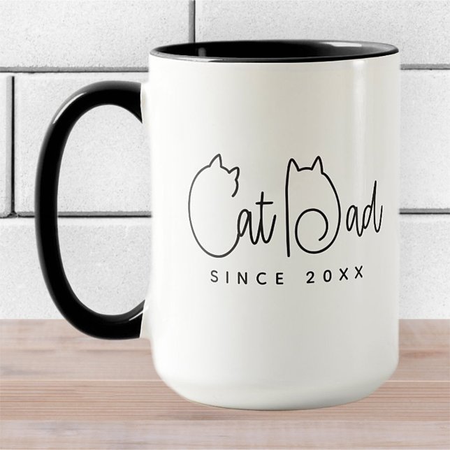 Caneca Pai de Gato Desde 20XX Moderno Simples Divertido (Criador carregado)