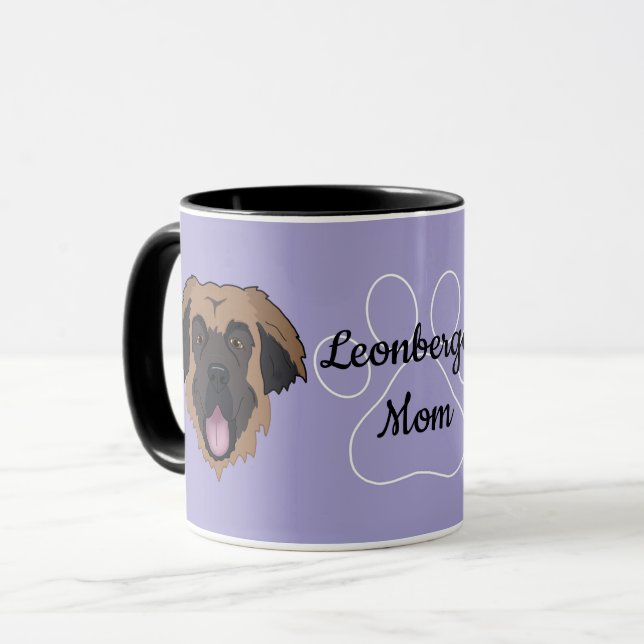 Caneca Pai de Leonberger Personalizado/Mãe (Frente Esquerda)
