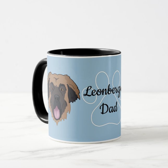 Caneca Pai de Leonberger Personalizado/Mãe (Frente Esquerda)