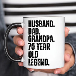Caneca Pai De Marido Vovô Com 70 Anos Engraçado