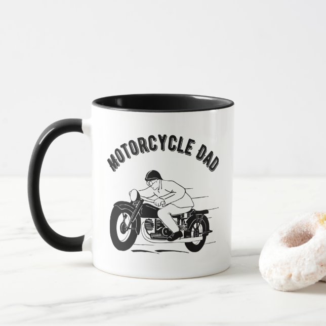 Caneca Pai de motocicleta com Vintage Retro Motorbike (Com Donut)