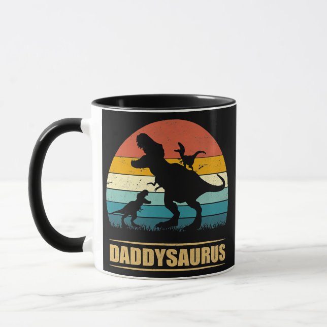 Caneca Pai Dinossauro Daddysaurus 2 Dia de os pais para C (Esquerda)
