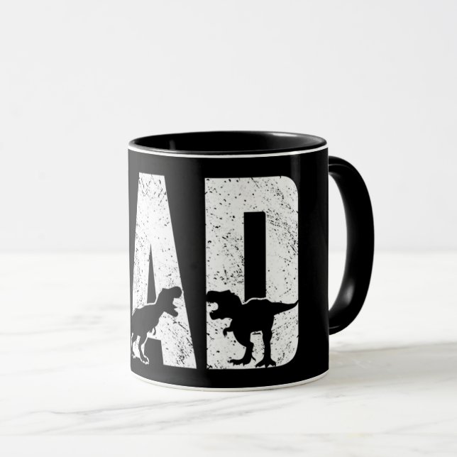 Caneca Pai Dinossauro Preto (Frente Esquerda)