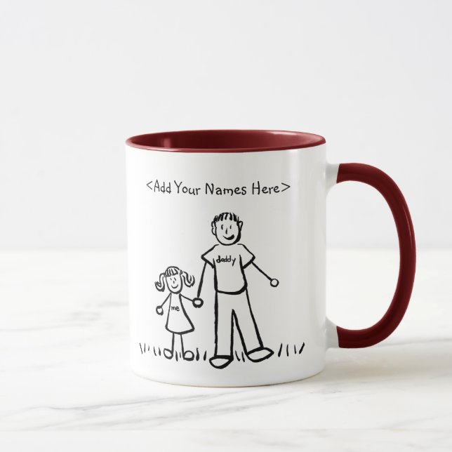 Caneca Pai e Filha Mug (Personalizar Nomes) (Direita)