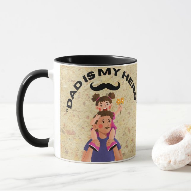 Caneca "Pai é meu herói" (Com Donut)