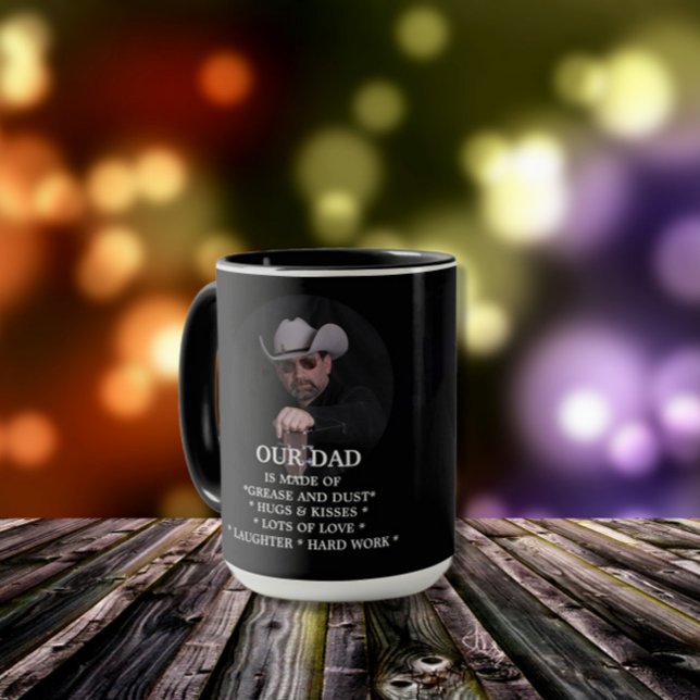 Caneca Pai é Pó e Grease Cowboy Hat & Guitar (Criador carregado)