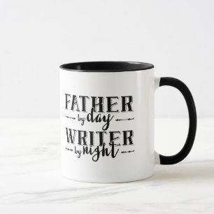 Caneca Pai em o dia, escritor em a noite