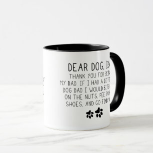 Caneca Pai Engraçado Café design Caro pai Cachorro obriga