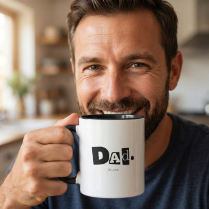 Caneca Pai Estabeleceu Ano Custom Moderno e Negrito