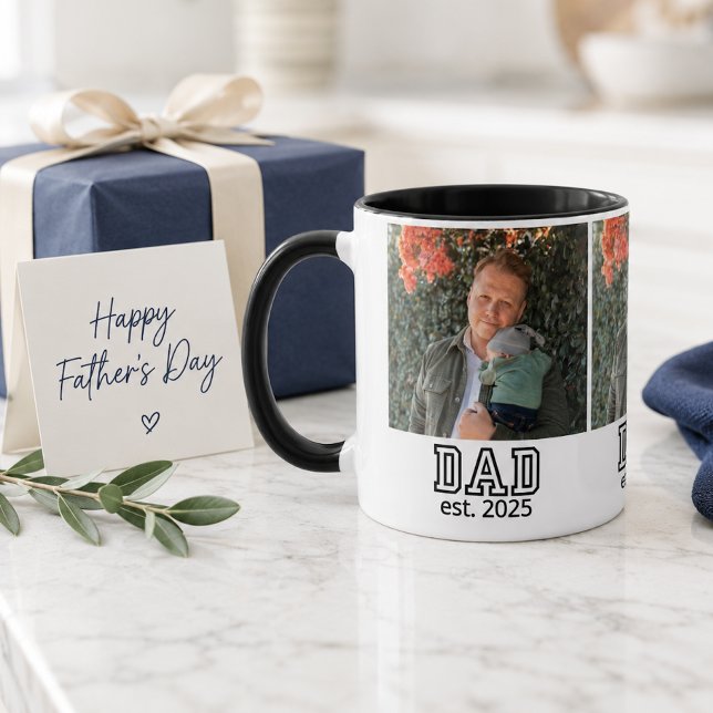 Caneca Pai Estabeleceu Foto Personalizada do Ano Presente (Criador carregado)