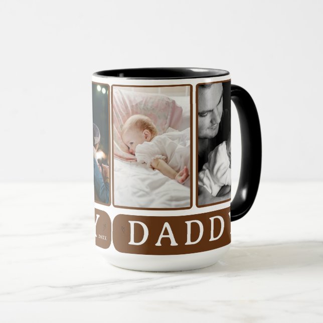 Caneca Pai Foto Collage Mug - Presente no Dia do Pai Pers (Frente Esquerda)