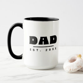 Caneca Pai Fundado em 20XX Tipografia Moderna Preto e Bra