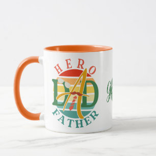 Caneca Pai Herói Pai Pôr do Sol Gravata, Bigode & Óculos 