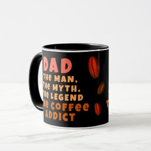 Caneca Pai Homem Mito Lenda Viciado em Café Pai Engraçado