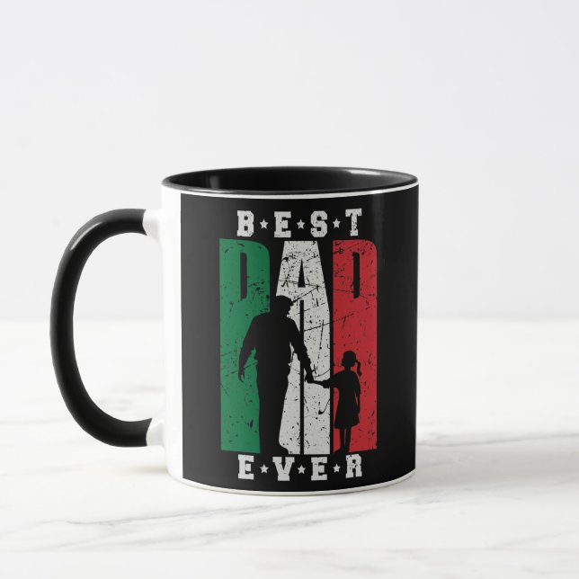 Caneca Pai Italiano Homem com Menina Dia dos Pais Itália (Esquerda)