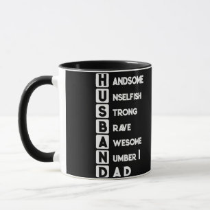 Caneca Pai Marido Bonito E Inegável Awesom Corajoso