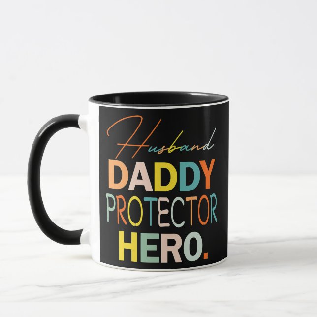 Caneca Pai Marido protetor Hero Funny Dia de os pais (Esquerda)