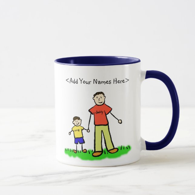Caneca Pai & Me Little Boy Mug (Nomes Personalizados) (Direita)