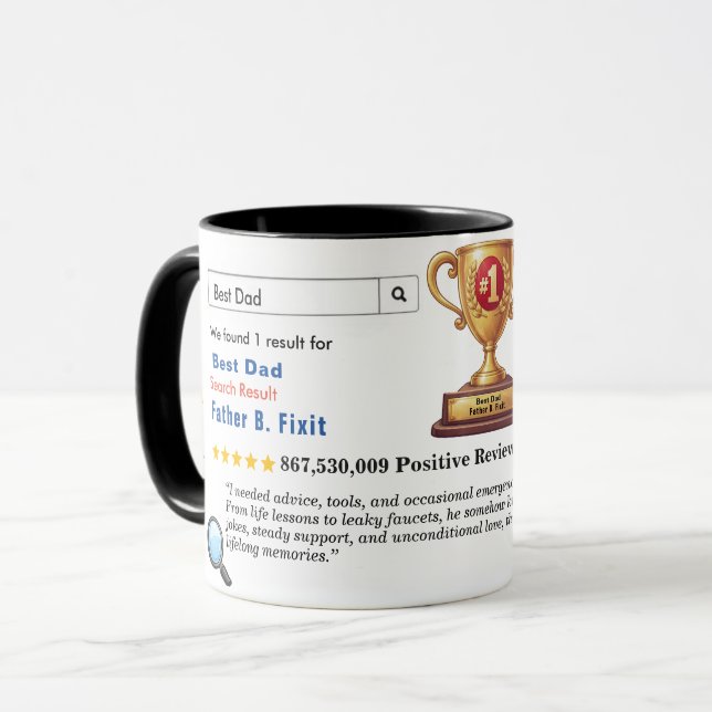 Caneca Pai Melhor Engraçado Personalizado (Frente Esquerda)