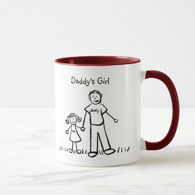 Caneca Pai Menininha Desenhando Mug (Personalizar) (Direita)