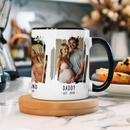 Caneca Pai Milestones Fotos e Anos Texto Personalizado Of