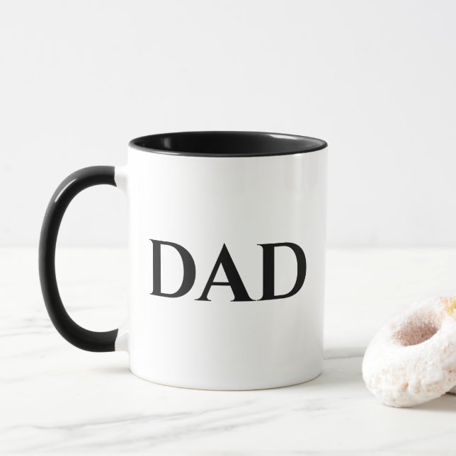 Caneca Pai Mínimo Preto e Branco - Mug Personalizado (Com Donut)