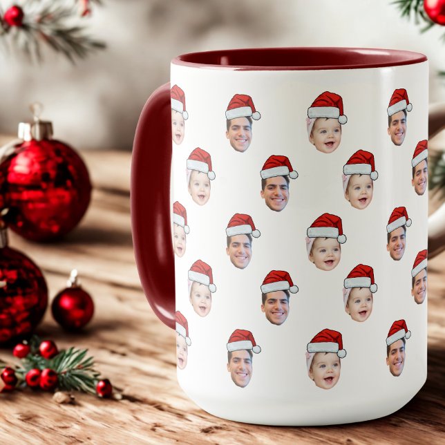 Caneca Pai Natal Personalizado Rosto Natal Presente 2 Fot (Criador carregado)