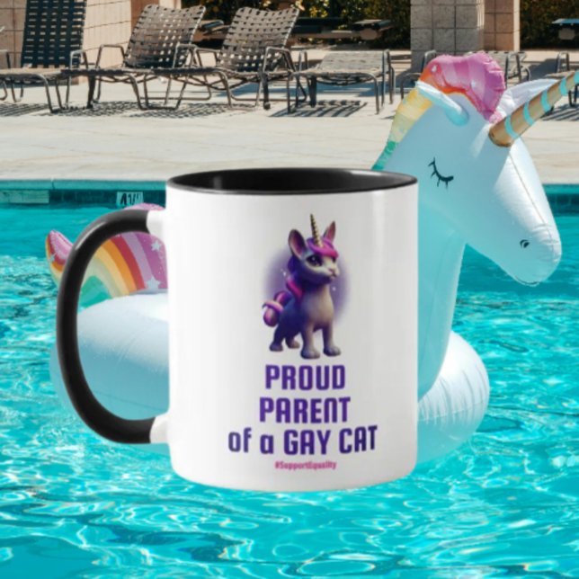 Caneca Pai Orgulhoso de um Gato Gay (Criador carregado)