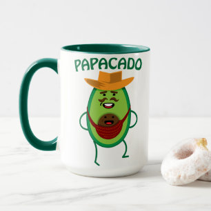 Caneca Pai Papacado Avocado Cute Baby Engraçado Papá