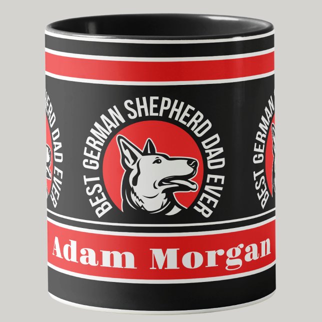 Caneca Pai personalizado de melhor German shepherd nunca (Criador carregado)