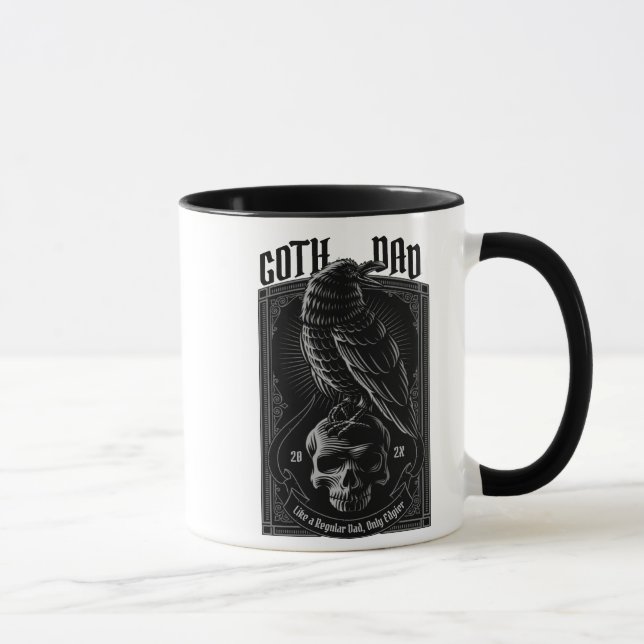 Caneca Pai personalizado, Raven & Skull (Direita)