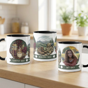 Caneca Pai que Faz Trilhas e Toma Café Foto Antiga do D