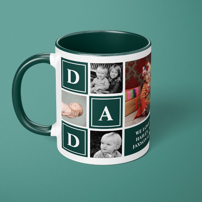 Caneca Pai Que Te Ama A Colagem De Fotos Personalizada Ve (Criador carregado)