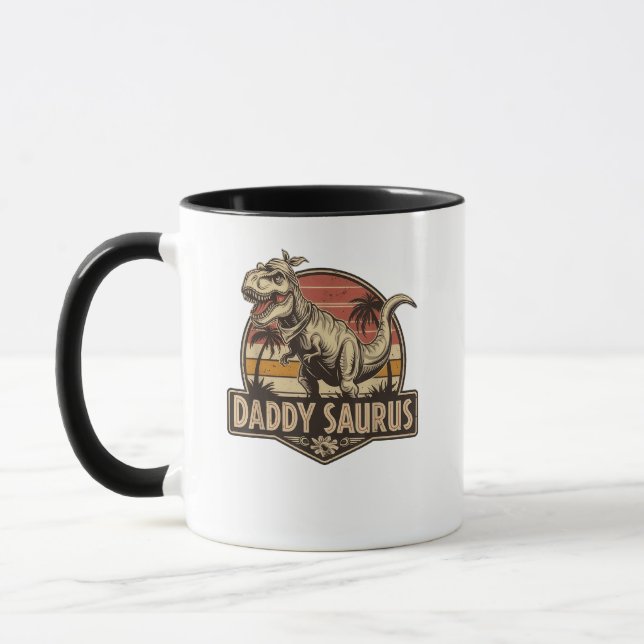 Caneca Pai Saurus T Rex Dinossauro Pai Saurus (Esquerda)