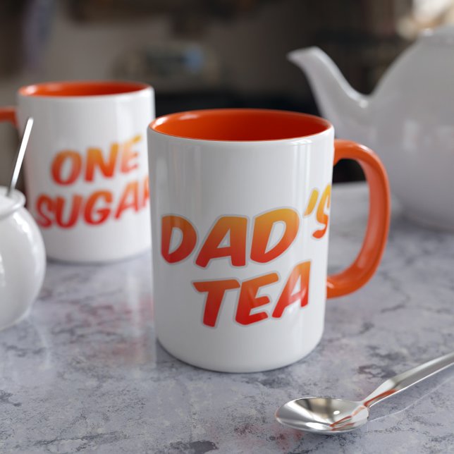 Caneca Pai Tea A One Sugar Orange Dois Tons Coffee Mug (Must be Dad's as it has his name on it. One sugar?)