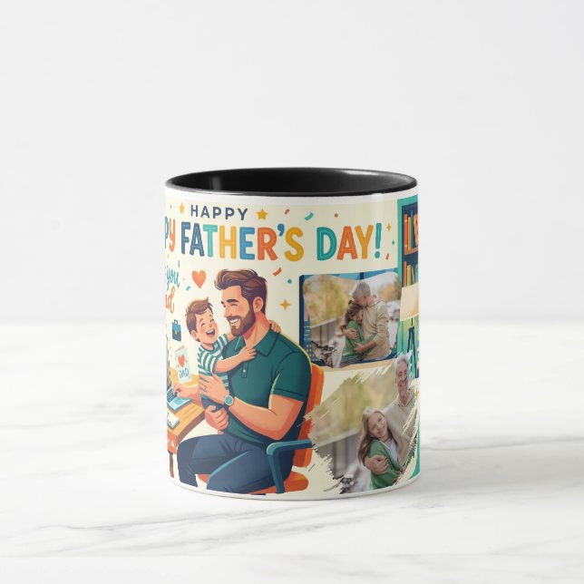 CANECA PAI TRABALHADOR MODERNO DESIGN PERSONALIZADO COM F (Centro)